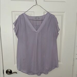 Chaus Purple Cuffed Sleeve Relaxed Blouse